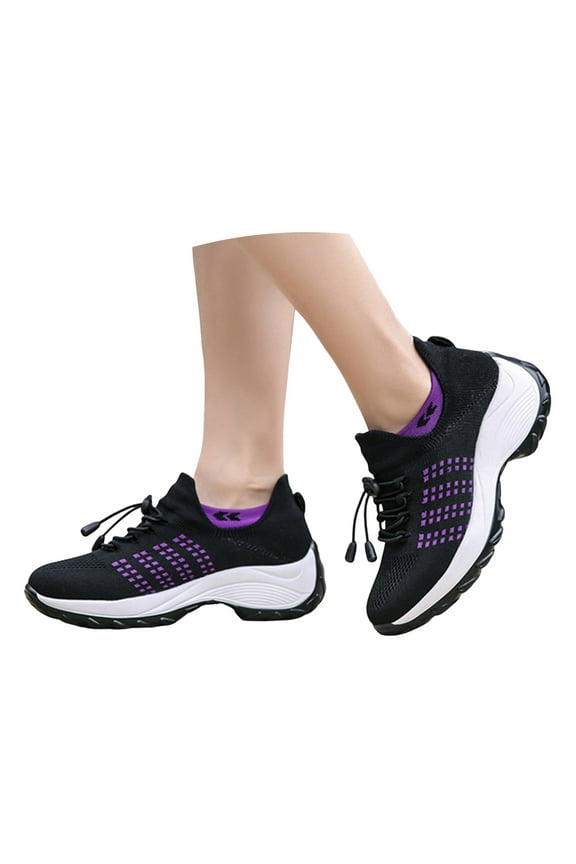 Womens Orthopedic Shoes Air Nurse Cushion Shoes Arch Support Mesh Fashion Sneakers Purple 7.5