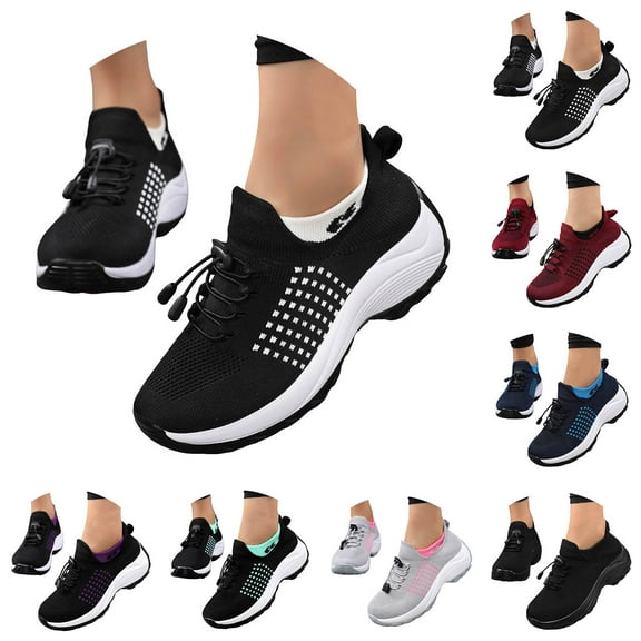 Dakaela Womens Orthopedic Sneakers Breathable Slip on Tennis Walking Shoes Arch Support Running Work Shoes