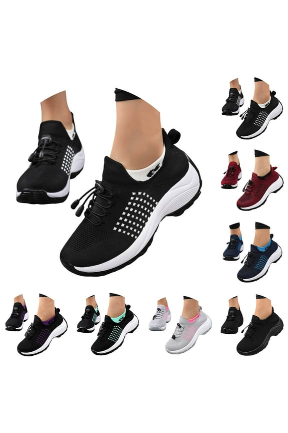 Womens Orthopedic Sneakers Breathable Slip on Tennis Walking Shoes Arch Support Running Work Shoes