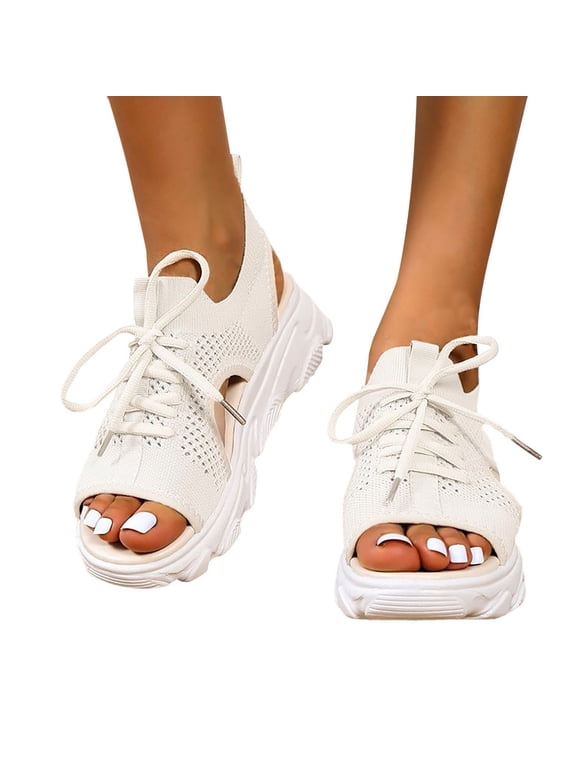 Womens Orthopedic Walking Sandals Arch Support Sport Outdoor Mesh Hiking Platform Shoes