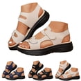 thumbnail image 1 of Dakaela Womens Orthopedic Walking Sandals Comfortable Plantar Fasciitis Arch Support Summer Beach Water Shoes with Hook and Loop Black 8.5, 1 of 7