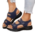 thumbnail image 1 of Dakaela Womens Orthopedic Walking Sandals Comfortable Plantar Fasciitis Arch Support Summer Beach Water Shoes with Hook and Loop Blue 7, 1 of 8