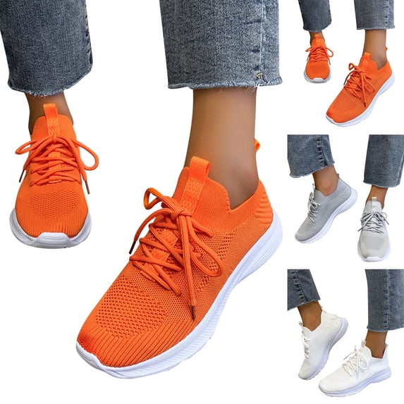 Dakaela Womens Orthopedic Walking Shoes for Plantar Fasciitis Lightweight Slip on Sneakers Comfortable Running Casual Shoes Beige,6.5
