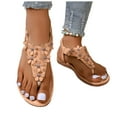 thumbnail image 1 of Dakaela Womens Orthotic Thong Flip Flops Arch Support Flat Sandals Bohemian Walking Shoes Khaki 7, 1 of 8