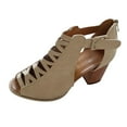 thumbnail image 1 of Dakaela Womens Peep Toe Booties Cutout Heel Sandals Summer Dress Walking Shoes Ankle Boots, 1 of 3