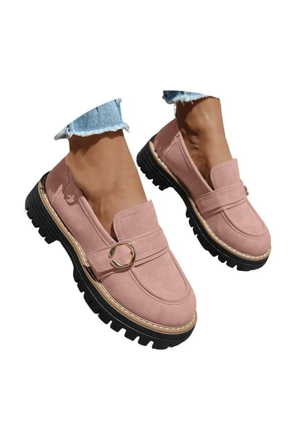 Womens Penny Loafers Chunky Slip on Driving Moccasins Business Flats Oxfords Work Dress Shoes