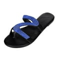 thumbnail image 1 of Dakaela Womens Rhinestone Slide Sandals Clip Toe Summer Walking Flip Flops Non Slip Footbed Flat Shoes, 1 of 5