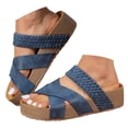 thumbnail image 1 of Dakaela Womens Sandals Memory Foam Platform Chunky Mules Summer Slip on Shoes Beach Slides Slippers, 1 of 7