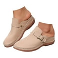 thumbnail image 1 of Dakaela Womens Slip on Clogs Mules Orthopedic Low Wedge Walking Shoes Backless Summer Sandals Khaki 9.5, 1 of 8