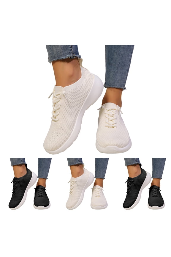 Womens Walking Shoes Casual Mesh Orthopedic Lace up Slip on Sneakers Athletic Workout Gym Running Work Shoes Beige 6