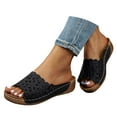 thumbnail image 1 of Dakaela Womens Wedge Sandals 2025 Flower Summer Dressy Flat Slip on Beach Walking Platform Shoes, 1 of 8