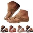thumbnail image 1 of Dakaela Womens Wedge Sandals 2026 Comfortable Walking Casual Slip on Summer Shoes Open Toe Orthopedic Dressy Platform Slides Black 9.5, 1 of 6