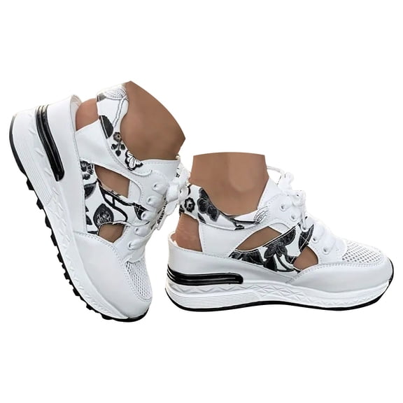 Dakaela Womens Wedge Sports Sandals Closed Toe Strappy Platform Summer Casual Running Walking Shoes