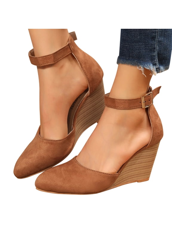 Womens Wedges Espadrilles Sandals Closed Pointed Toe Dress Shoes for Work Business Wedding