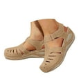 thumbnail image 1 of Dakaela Womens Wedges Sandals Closed Toe Hollow Walking Shoes Ankle Buckle Casual Sandal Sizes 6-10, 1 of 8