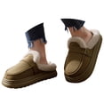 thumbnail image 1 of Dakaela Womens Winter Platform Mules Fleece Lined Suede Snow Mini Boots Indoor Outdoor Walking Clogs Shoes, 1 of 9