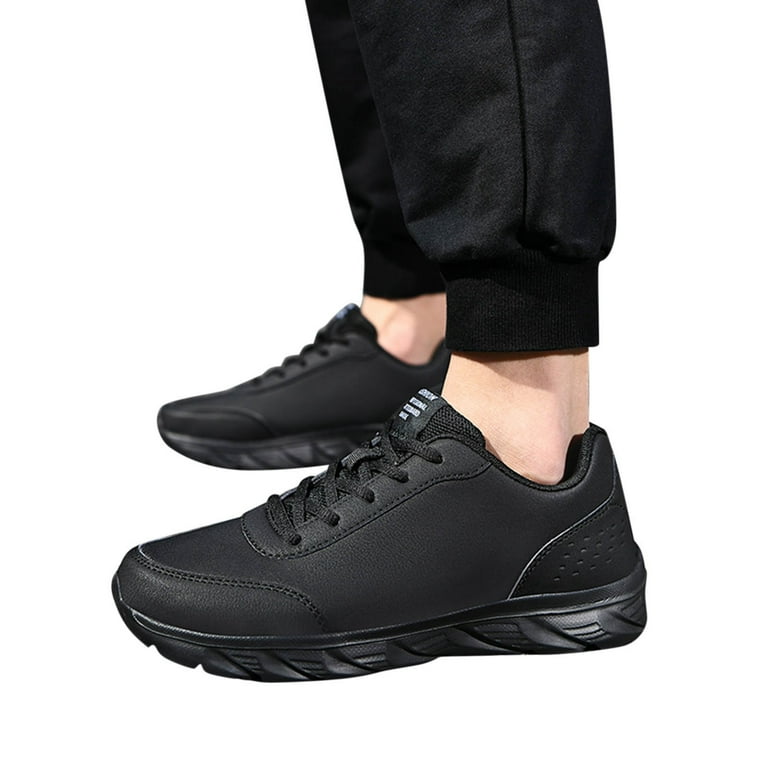 Dakaela Work Shoes for Men Steel Toe Non Slip Fashion Sneakers Waterproof  Walking Running Shoe Black