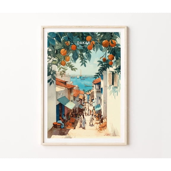 Dakar Senegal Coastal Market Street Wall Art Home Decor