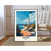 Dakar Senegal Travel Poster Wall Art Print, Unframed Canvas 8x10in