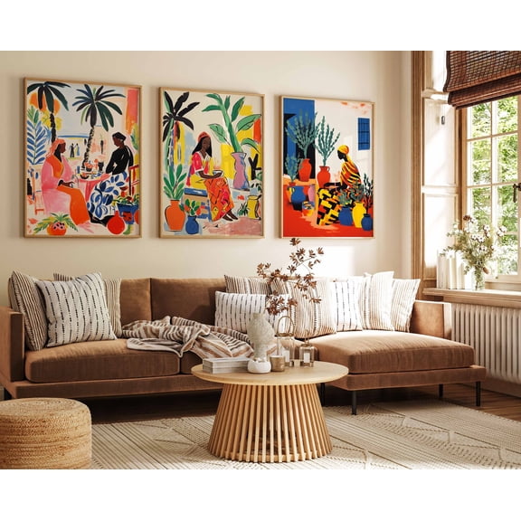 Dakar Travel Posters Senegal Travel Prints African Travel Art Floral Wall Art Black Art Poster African Decor Black Gift Set 3