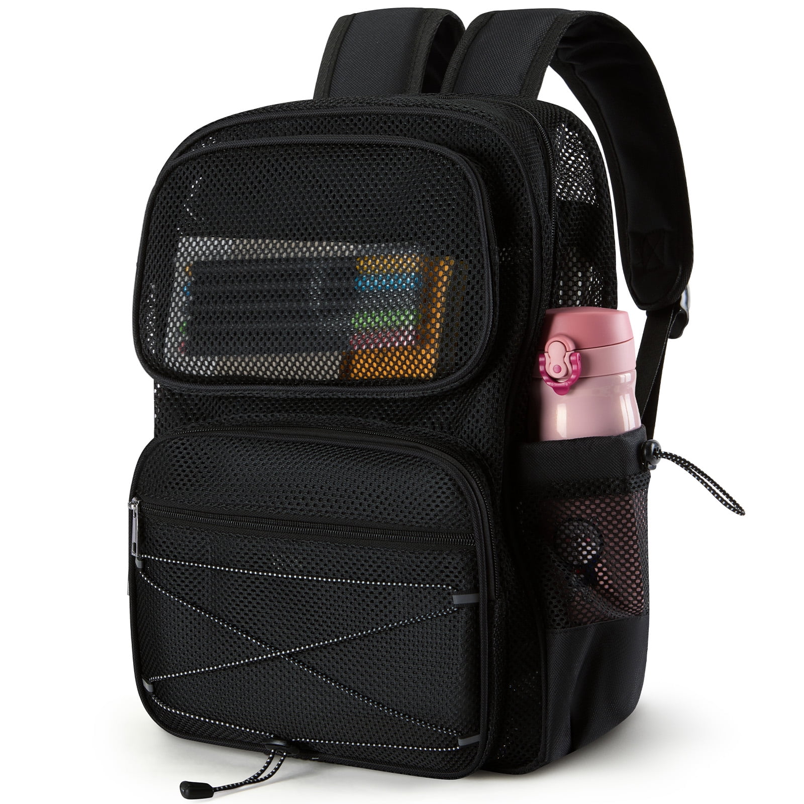 Summit Ridge Solid Color Transparent Mesh Backpack, Stadium