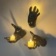 thumbnail image 1 of Dakimoe Halloween Decorations Indoor Outdoor Pack of 3 Wall Mounted Creepy Reaching Hands with Lighted Candles Life-Sized Horror Hands for Wall Decorations Gothic Hanging Wall Art Sculpture, 1 of 8