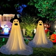thumbnail image 1 of Dakimoe Halloween Decorations Outdoor, 2 Pack Ghosts Decorations Halloween Party Decorations Indoor, Spooky Ghost Decor with String Lights, Halloween Ghost Lights for Porch Yard Garden Lawn, 1 of 7