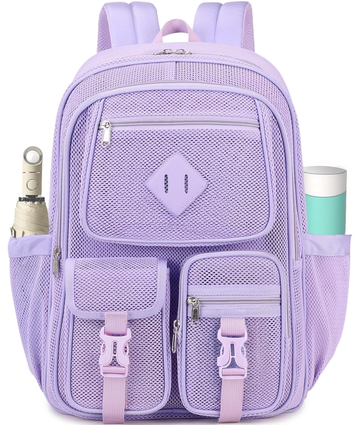 DAKIMOE Mesh Backpack School Bag Large Capacity See Through