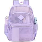 DAKIMOE Mesh Backpack School Backpack Bookbag Heavy Duty See Through Transparent Backpack Stadium Approved Large Capacity with Multiple Compartments Pockets for School Beach Swimming Sports Work