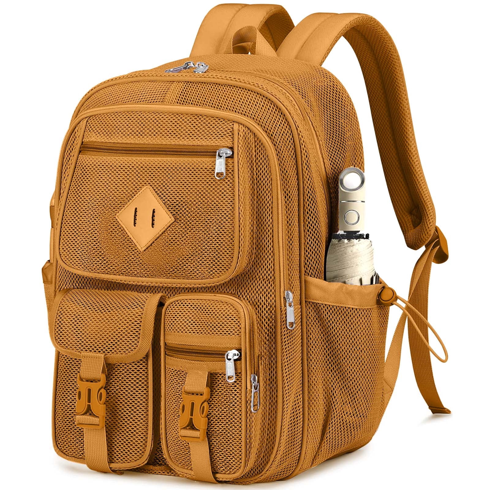 Dakimoe Mesh Backpack School Backpacks Large Capacity See Through Bookbag Stadium Approved with ...
