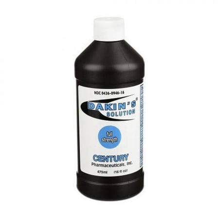 Dakin's Full Strength Antimicrobial Wound Cleanser, Sodium Hypochlorite, 16 Oz. Bottle, 2 Count