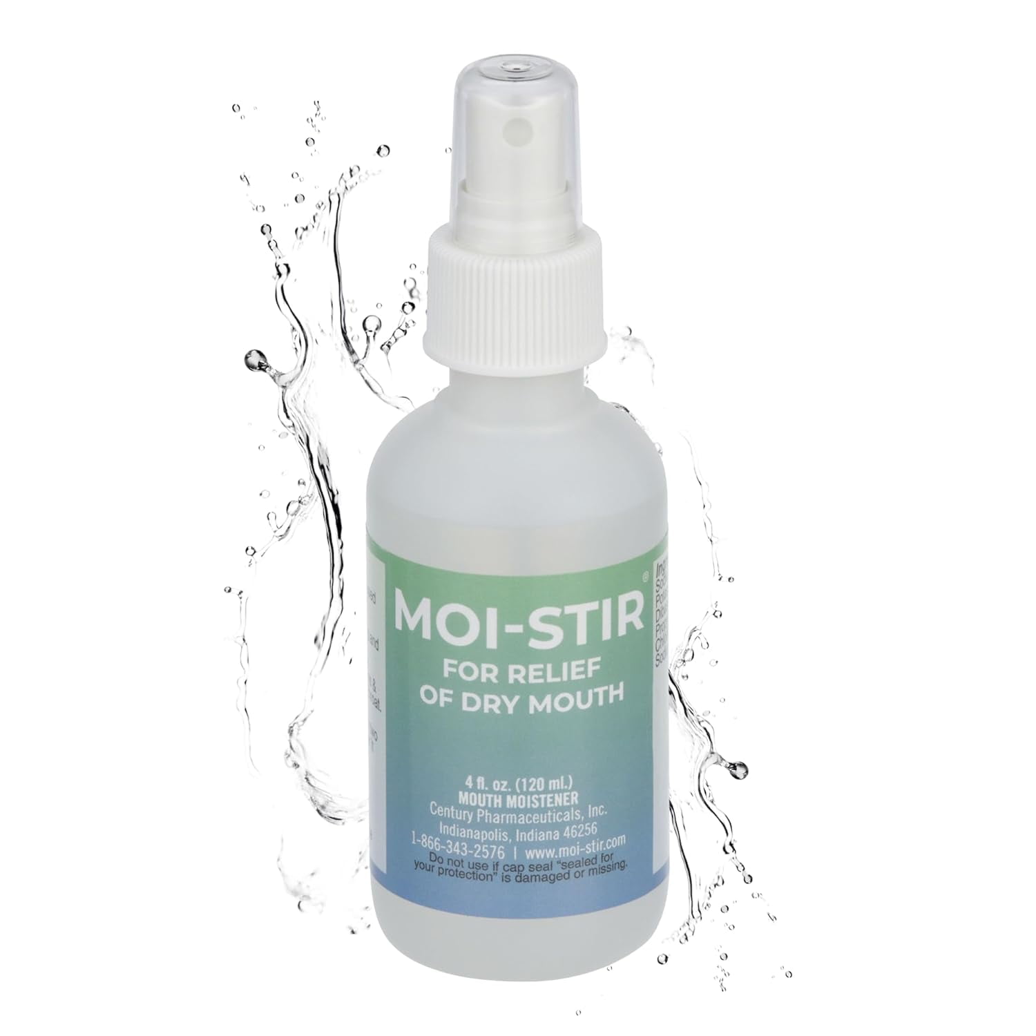 Dakin's Moi-Stir Oral Moistener Spray for Dry Mouth Relief, Fast Acting and Alcohol Free, Replenish Saliva Enzymes, Light Mint Flavor, 4 oz Bottle