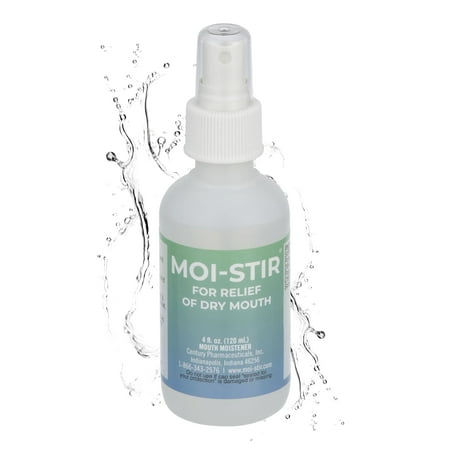 Dakin's Moi-Stir Oral Moistener Spray for Dry Mouth Relief, Fast Acting and Alcohol Free, Replenish Saliva Enzymes, Light Mint Flavor, 4 oz Bottle