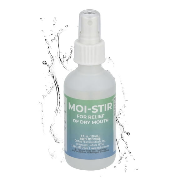 Dakin's Moi-Stir Oral Moistener Spray for Dry Mouth Relief, Fast Acting and Alcohol Free, Replenish Saliva Enzymes, Light Mint Flavor, 4 oz Bottle