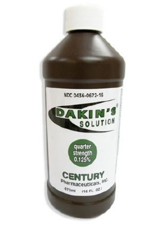 Dakin's Solution-Quarter Strength Sodium Hypochlorite 0.125% Wound Therapy for Acute and Chronic Wounds 16 oz 1 ea