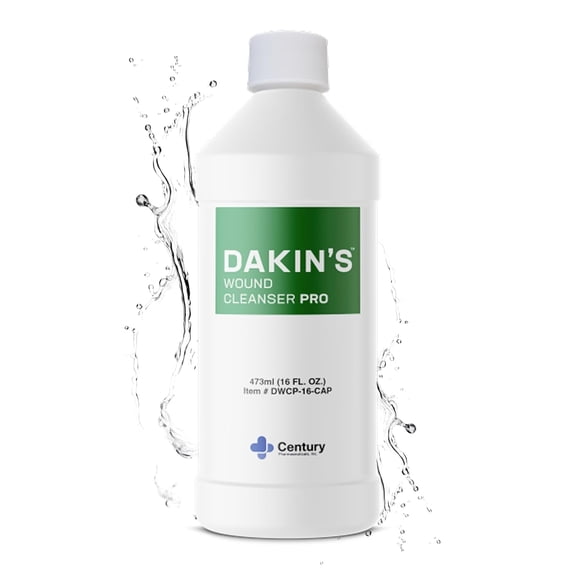 Dakin's Wound Cleanser Pro Antimicrobial No-Rinse 0.125% Sodium Hypochlorite Liquid, 16 fl oz