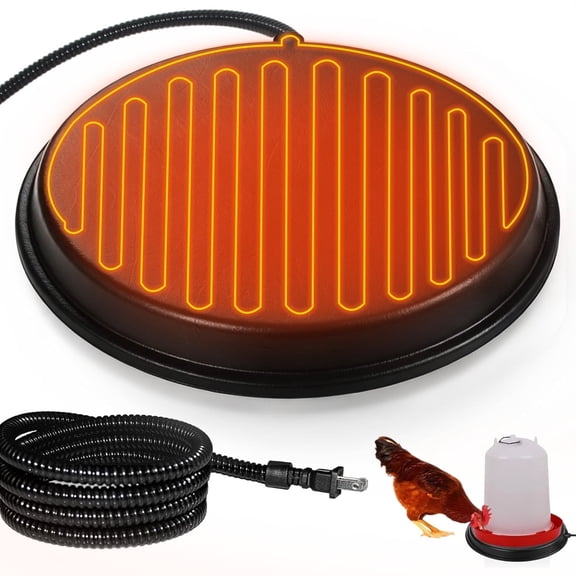 Dakings Coop Heaters 80W Energy-Efficient De-Icer, Thermal Heating Plate for Metal Chicken Waterers to Prevent Freezing, with 120V US Plug for Winter