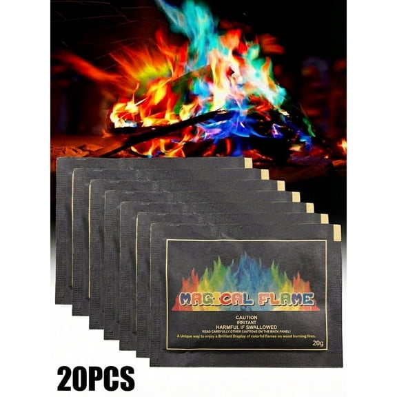 Dakings-Magical Flames Fire Color Changing Packets Fire Pit , Fire Color Packets for Camping Essentials, Campfire, Bonfire & Fireplaces, Campfire Accessories(20PCS)