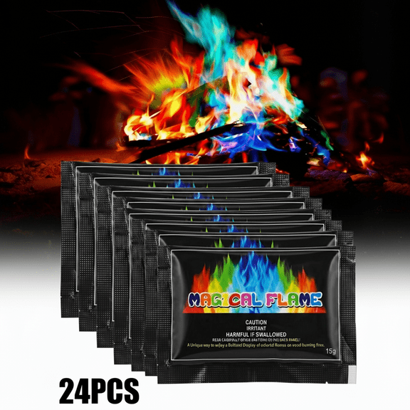 Dakings-Magical Flames Fire Color Changing Packets Fire Pit , Fire Color Packets for Camping Essentials, Campfire, Bonfire & Fireplaces, Campfire Accessories(24PCS)