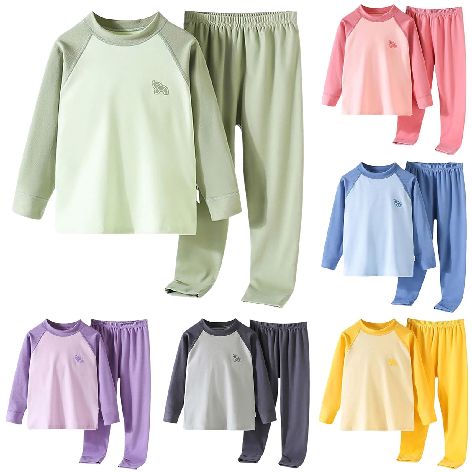 Dakiuu 18M - 17Y Boys Girls 2 Pcs Pajamas Set Winter Fall Warm Half ...