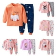 thumbnail image 1 of Dakiuu 3 Month - 5 Years Girls Pajamas Outfit Set 2pcs Cute Rabbit Cats Long Sleeve Shirt Pants Spring Fall Winter Clothes Warm Pj Sleepwear Clothing for Toddler Kids Pink 12-18 Months (90), 1 of 4