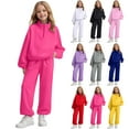 thumbnail image 1 of Dakiuu 8-13 Years Girls Sweatsuit 2026 2 Pieces Spring Fall Winter Outfits Kids Fleece Half Zip Sweatshirt and Sweatpants Long Sleeve Joggers Pant Set Blue 10-11 Years (10Y), 1 of 5