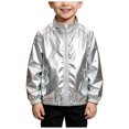 thumbnail image 1 of Dakiuu Boys Girls Bomber Jacket Stand Collar Zip Front Long Sleeve, 1 of 8
