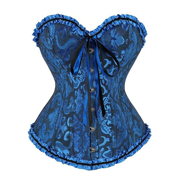 Dakiuu Corset Tops for Women Gothic Lace up Floral Boned Overbust Bodyshaper Bustier Waist Cincher