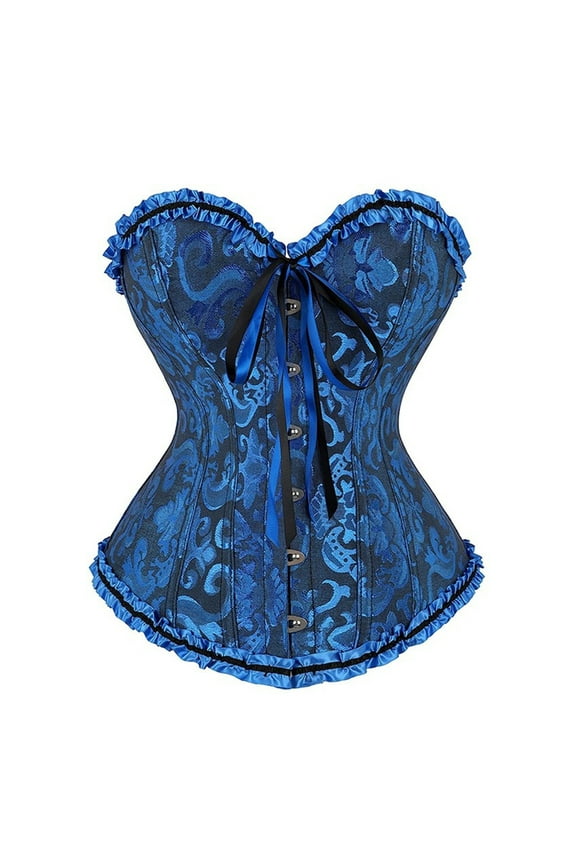 Corset Tops for Women Gothic Lace up Floral Boned Overbust Bodyshaper Bustier Waist Cincher