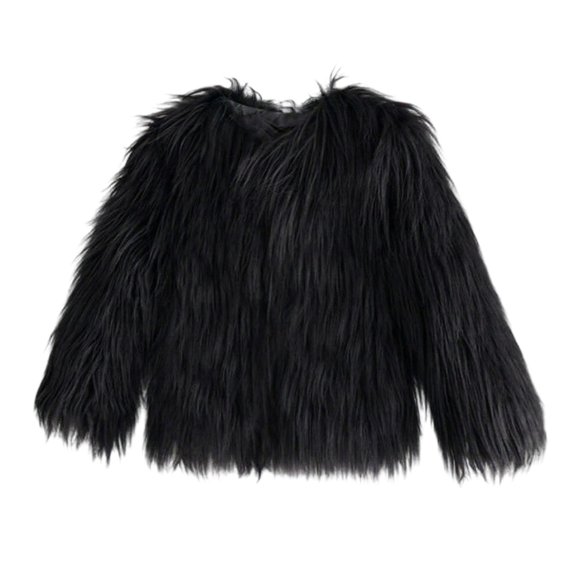 Dakiuu Girls Textured Jacket Cropped Open Front Long Sleeve