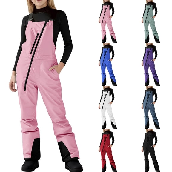 Dakiuu Kids Ski Pants Baggy Waterproof Insulated Snowpants for Boys Girls Snow Trousers Adjustable Strap Snowboard Overalls with Pockets Black 4-5 Years (120)