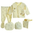 thumbnail image 1 of Dakiuu Newborn Infant Layette Outfit Set 5 Pcs Unisex Baby Boy Girl Cute Cartoon Rabbit Summer Fall Winter Clothes with Tops Pants Bib and Hats for New Born, 1 of 4