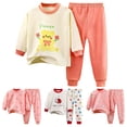 thumbnail image 1 of Dakiuu Toddler Baby Girls Spring Fall Winter Clothes 2 Pieces Cute Flower Pajamas Set Long Sleeve Crew Neck Shirts and Allover Print Pants Pj Sleepwear Outfits Pink 2-3 Years (100), 1 of 6