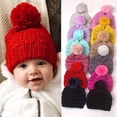 thumbnail image 1 of Dakiuu Toddler Warm Winter Hat Kids Baby Knitted Soft Beenie Chunky Cables Knit Pompom Skul1 Cap For Infant Baby Boys Girls, 1 of 4